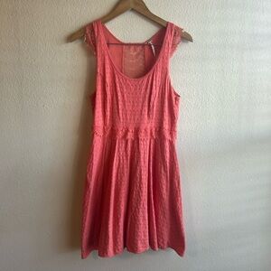 Free People Coral Lace Midi Dress